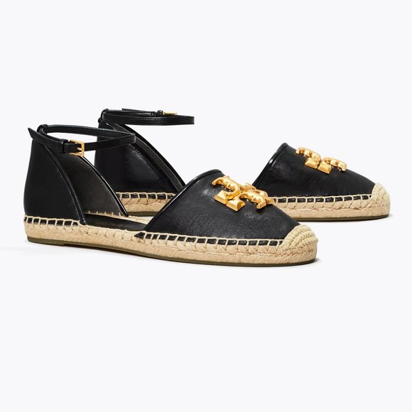 Tory Burch Shoes - NIB Tory Burch Eleanor D'orsay Leather Espadrille Sandal BLACK 6.5 7 7.5 8 8.5 9